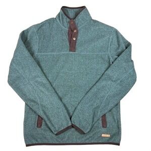Powder River Outfitters Mens Teal Green Quarter Snap Pullover Winter Size Medium